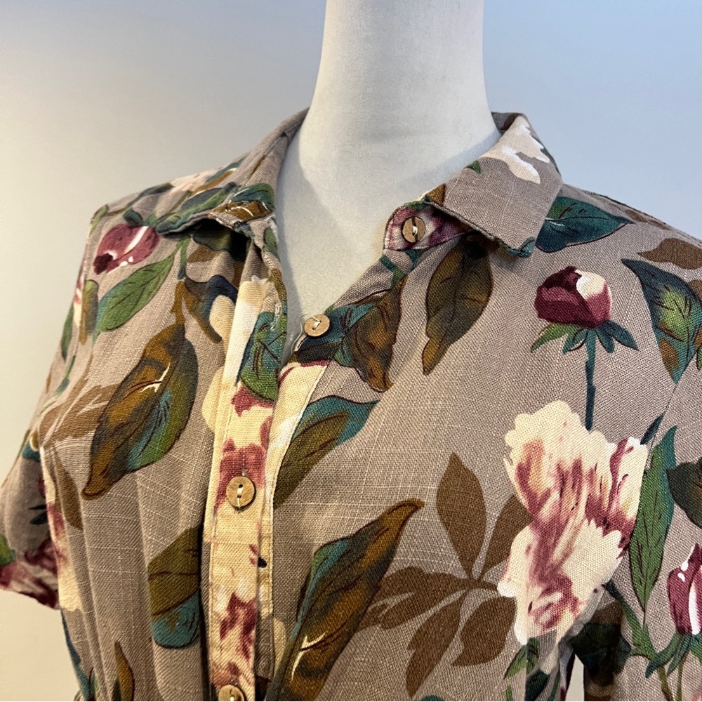 Zaful Floral short sleeves Button-Up Dress - Picture 2 of 12